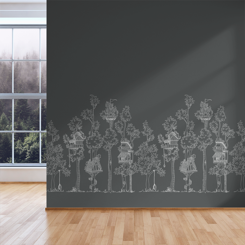 Tree House - Blackboard - Trendy Custom Wallpaper | Contemporary Wallpaper Designs | The Detroit Wallpaper Co.