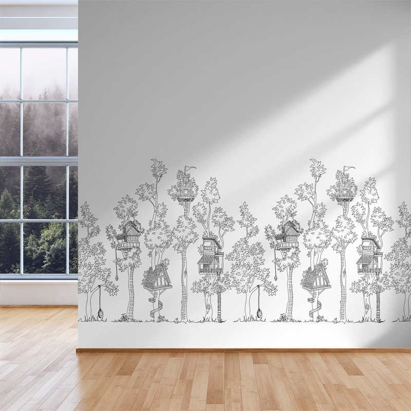 Tree House - Marker - Trendy Custom Wallpaper | Contemporary Wallpaper Designs | The Detroit Wallpaper Co.