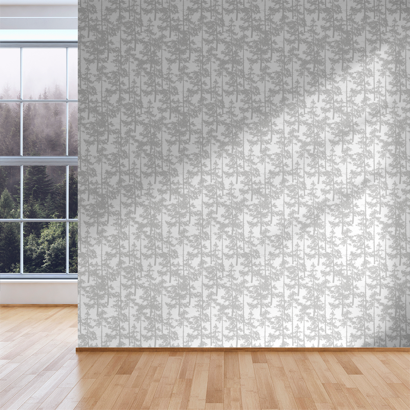 Treetop - Fresh Snow - Trendy Custom Wallpaper | Contemporary Wallpaper Designs | The Detroit Wallpaper Co.