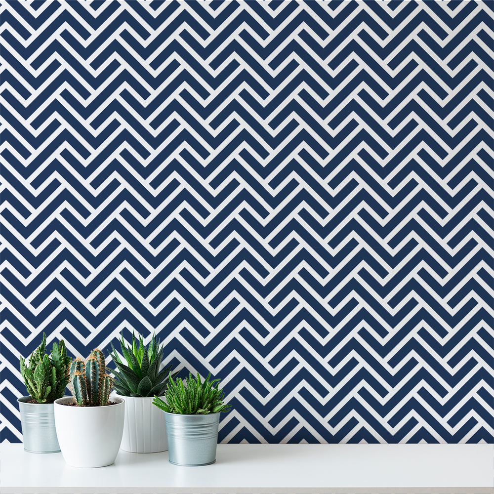 Turnkey Chevron - Greek - Trendy Custom Wallpaper | Contemporary Wallpaper Designs | The Detroit Wallpaper Co.