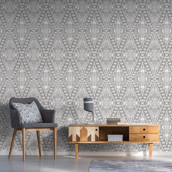 Uma - Stark White - Trendy Custom Wallpaper | Contemporary Wallpaper Designs | The Detroit Wallpaper Co.