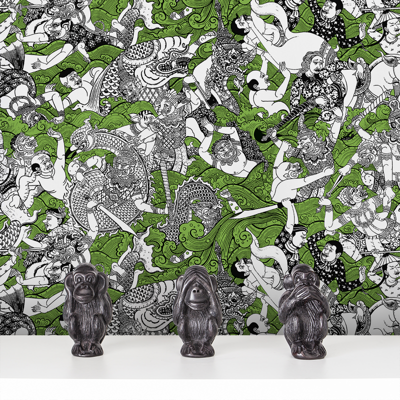 Wat - Lotus - Trendy Custom Wallpaper | Contemporary Wallpaper Designs | The Detroit Wallpaper Co.