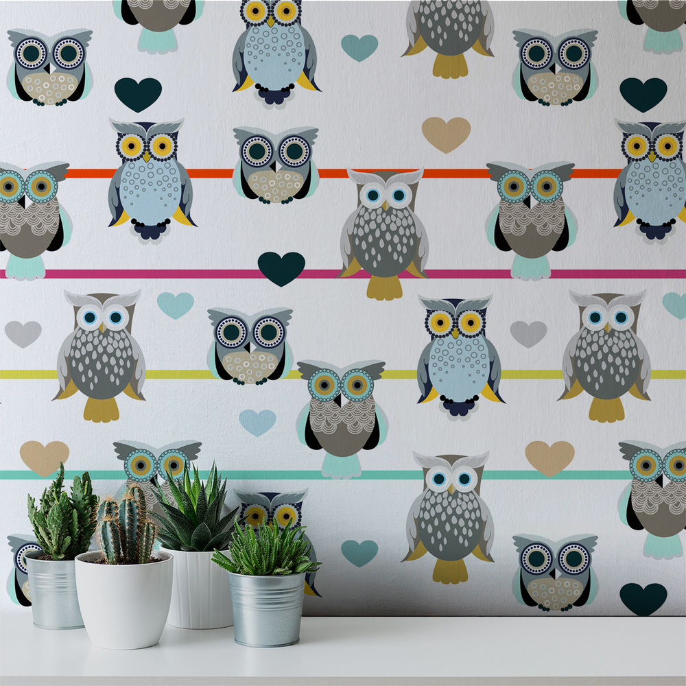 Whoot - Playful - Trendy Custom Wallpaper | Contemporary Wallpaper Designs | The Detroit Wallpaper Co.