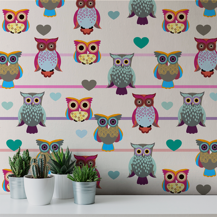 Whoot - Tea Party - Trendy Custom Wallpaper | Contemporary Wallpaper Designs | The Detroit Wallpaper Co.