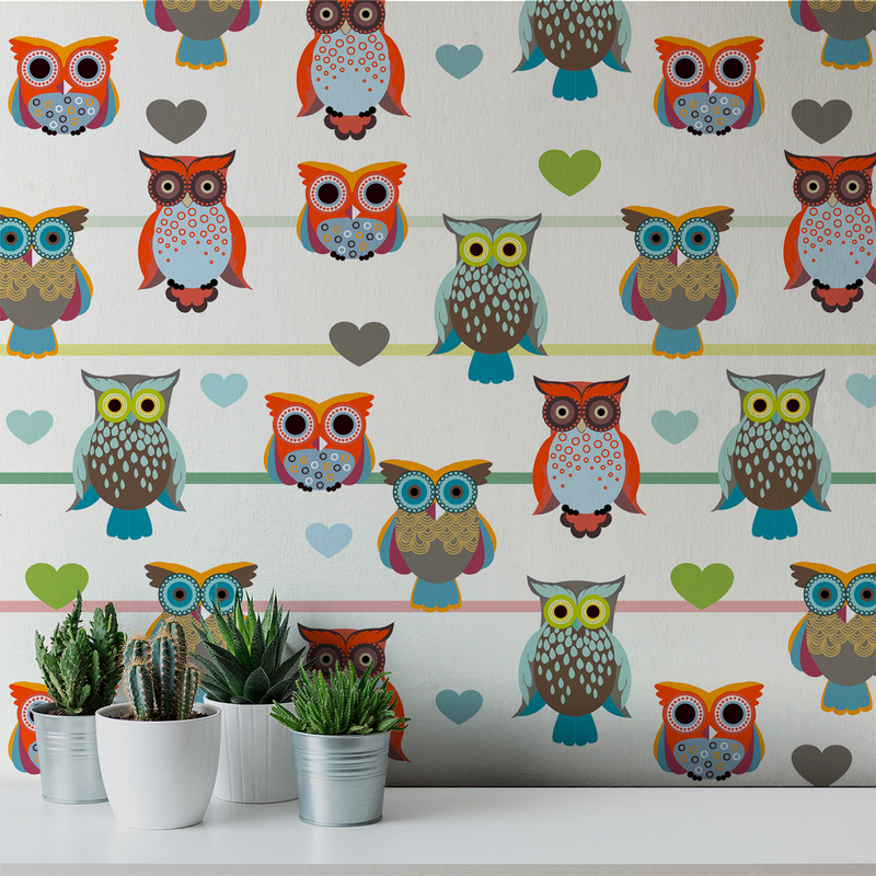 Whoot - Whimsy - Trendy Custom Wallpaper | Contemporary Wallpaper Designs | The Detroit Wallpaper Co.